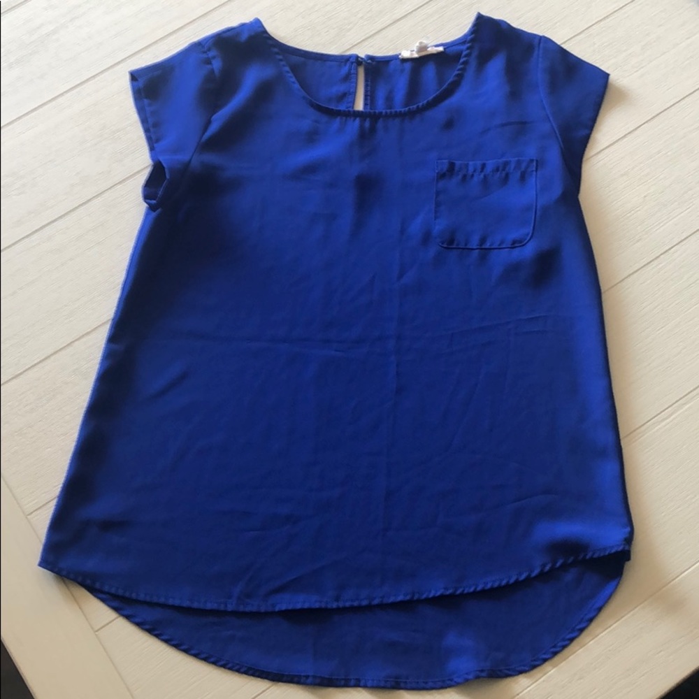 Blue Hi-Low Blouse